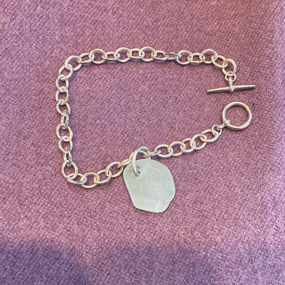 Seaglass & Sterling Silver Bracelet